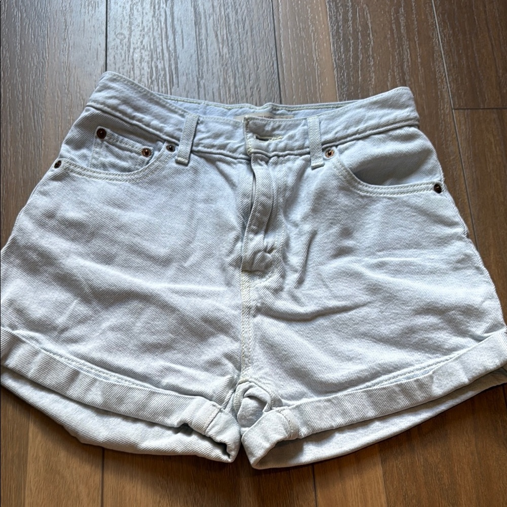 Levi's Gray Jean Shorts Relaxed Fit Cuffed Hem
